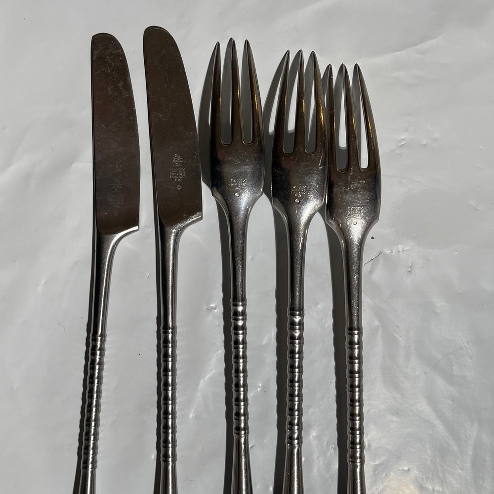 Dansk Designs Finland IHQ Flatware Set of 5 MCM Stainless Forks Knive